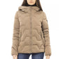 Beige Adjustable Hood Short Down Jacket