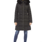 Elegant Hooded Down Jacket with Faux Fur