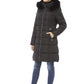 Elegant Hooded Down Jacket with Faux Fur