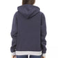 Chic Blue Cotton Hoodie with Front Logo