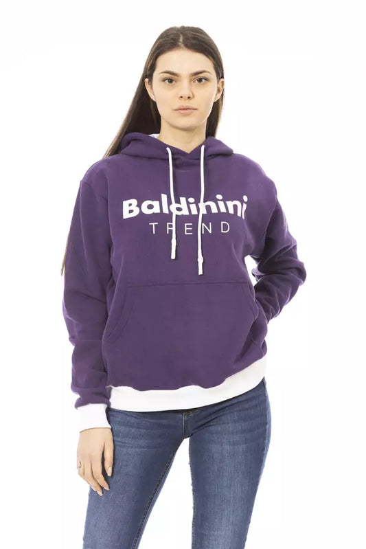 Purple Cotton Fleece Hoodie with Logo