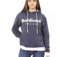 Chic Blue Fleece Hoodie with Front Logo