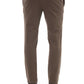 Sleek Cotton Blend Brown Trousers
