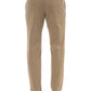 Chic Beige Cotton Stretch Pants for Men