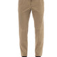 Chic Beige Cotton Stretch Pants for Men