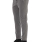 Sophisticated Gray Cotton-Stretch Trousers