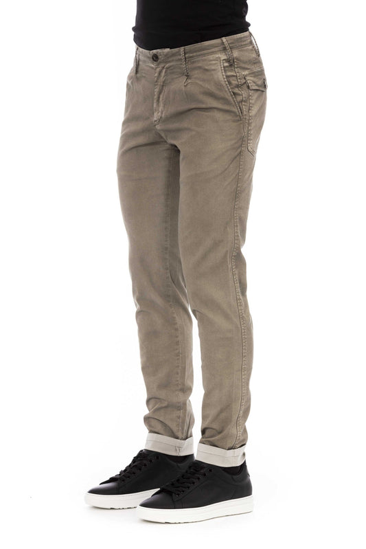 Beige Cotton Stretch Chinos