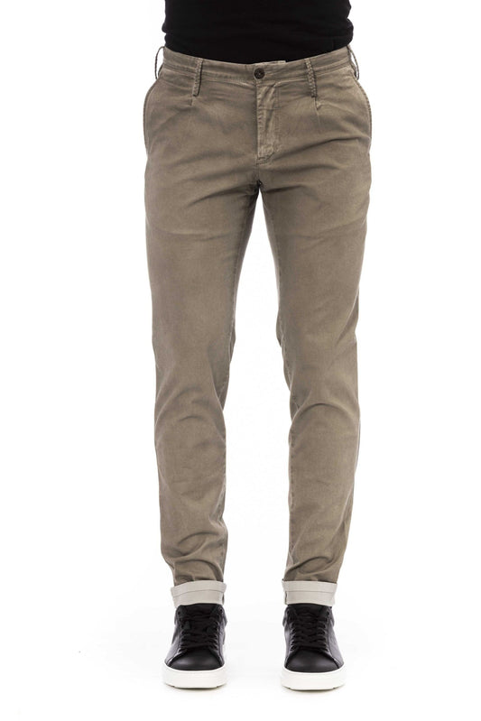 Beige Cotton Stretch Chinos