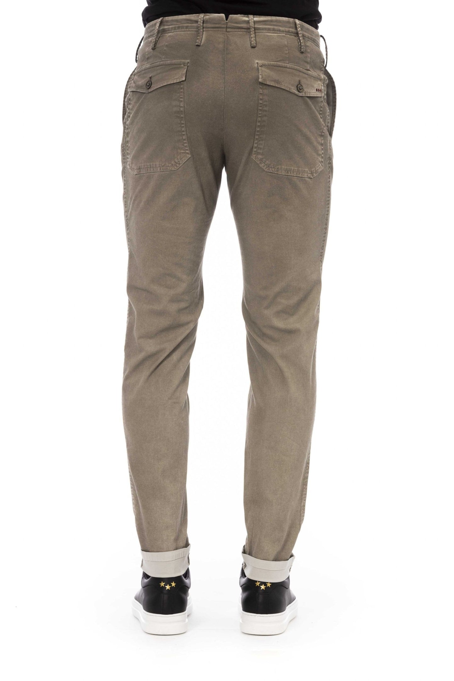 Beige Cotton Stretch Chinos