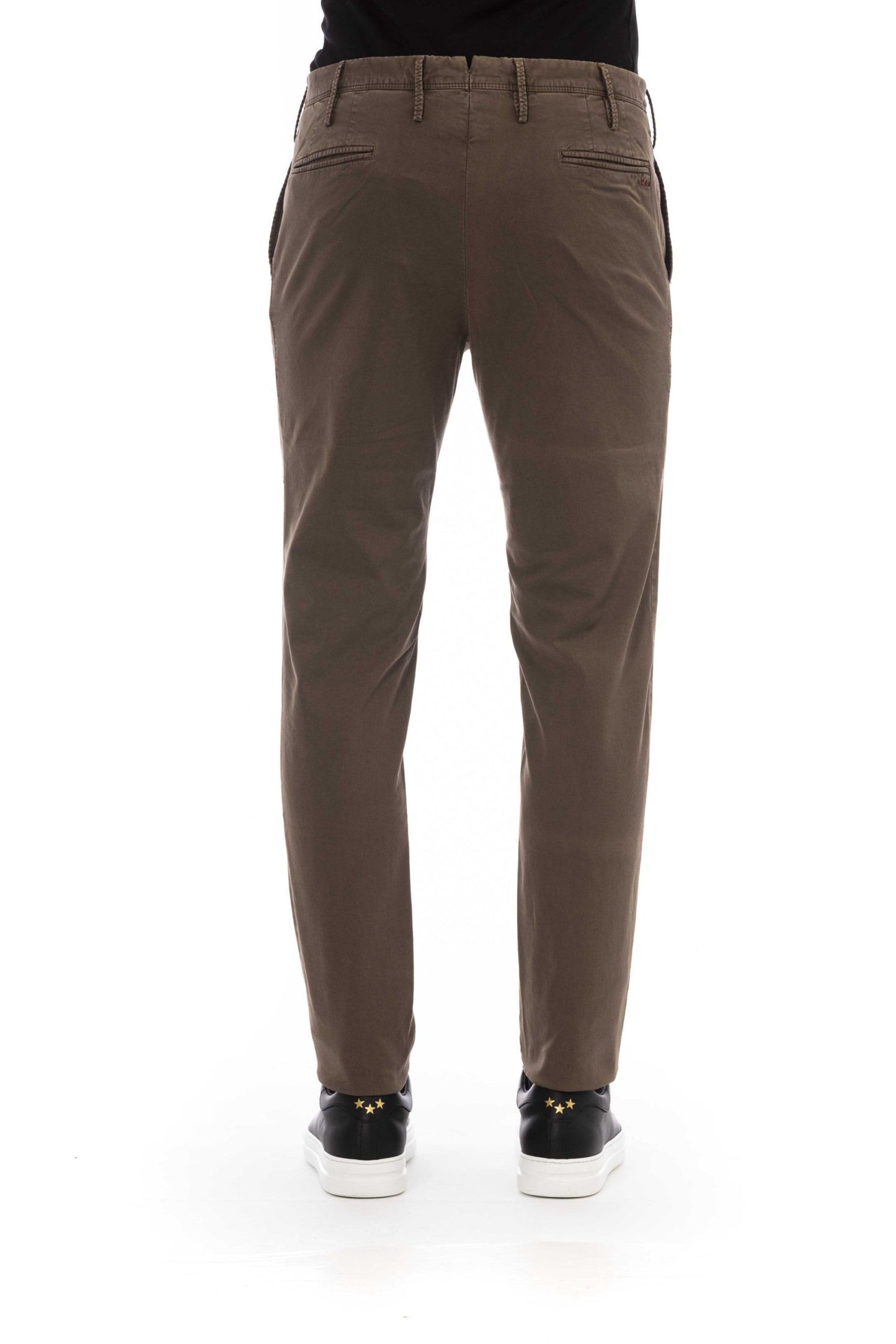 Elegant Brown Cotton Blend Trousers