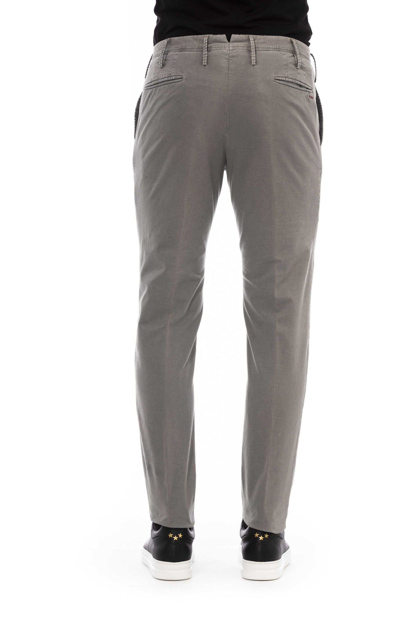 Elegant Gray Cotton Blend Trousers