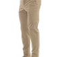 Chic Beige Cotton Stretch Pants