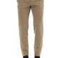 Beige Cotton-Linen Blend Men's Trousers