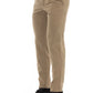 Beige Cotton-Linen Blend Men's Trousers