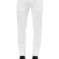 Chic White Stretch Cotton Jeans for Men