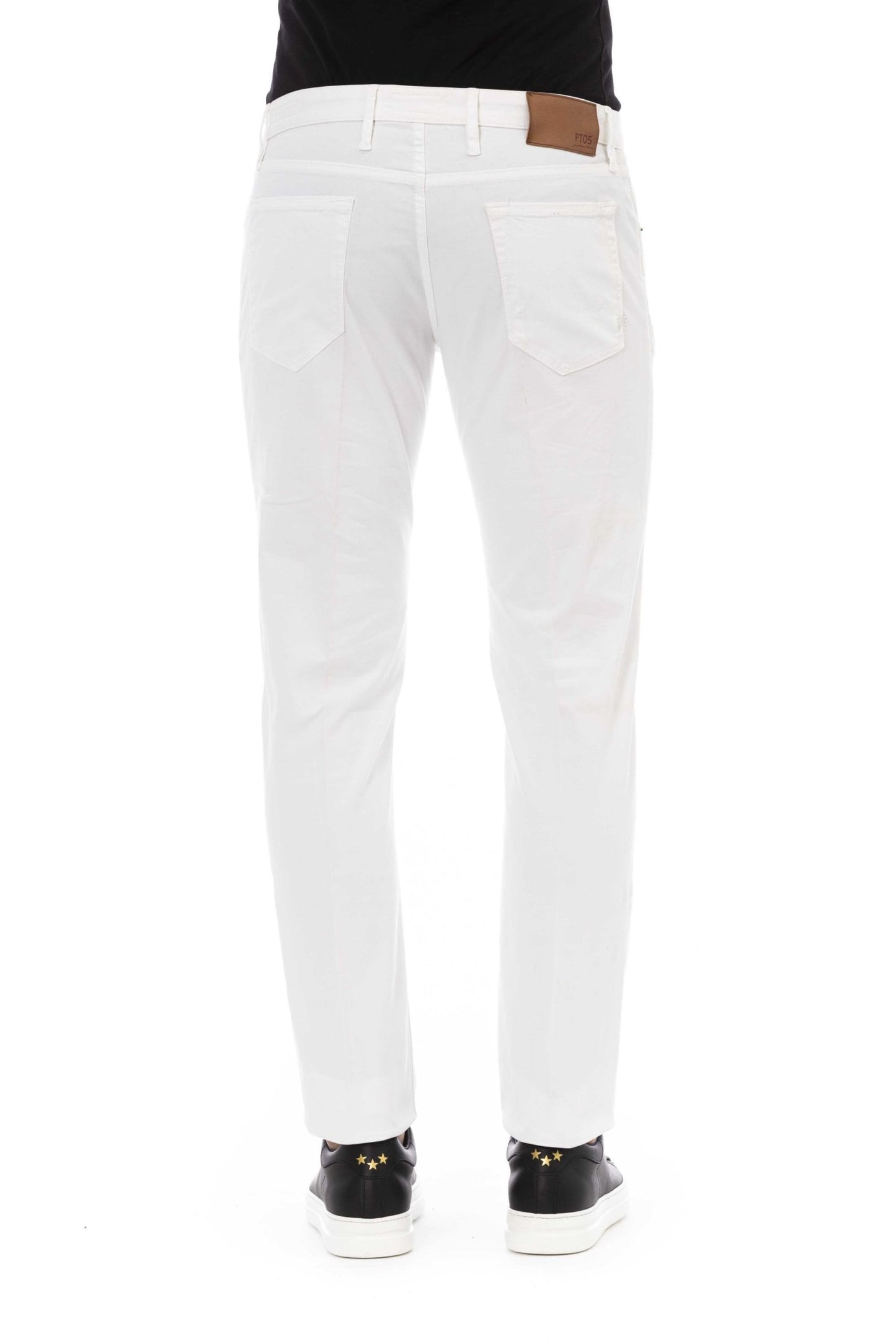 Elegant PT Torino White Stretch Jeans