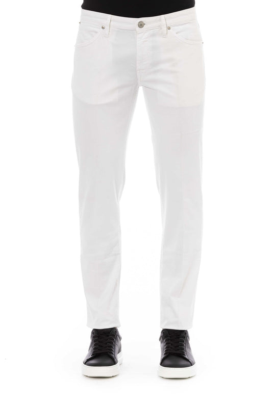 Elegant PT Torino White Stretch Jeans