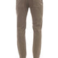 Elegant Beige Cotton Stretch Jeans