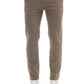 Elegant Beige Cotton Stretch Jeans