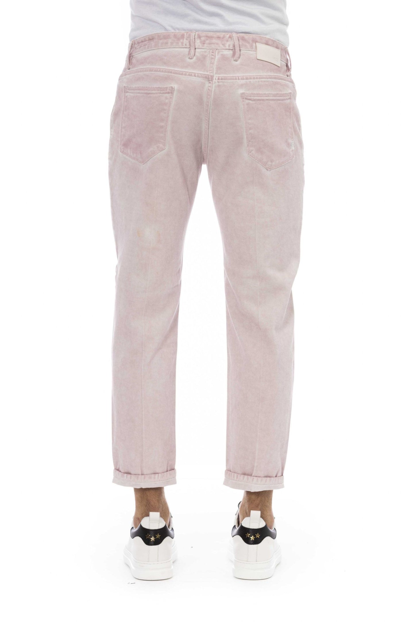 Elegant Pink Cotton Denim for Men