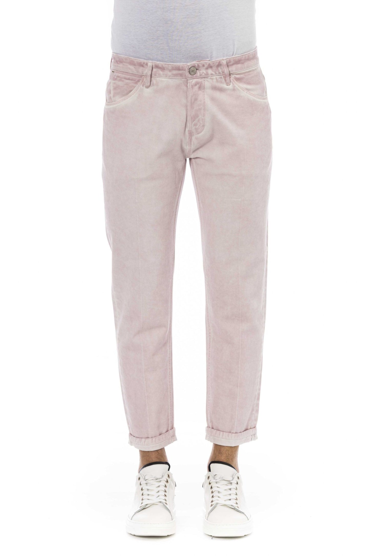 Elegant Pink Cotton Denim for Men