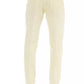 Beige Button-Up Cotton Jeans for Men