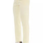 Beige Button-Up Cotton Jeans for Men