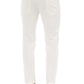 Elegant White Stretch Cotton Jeans