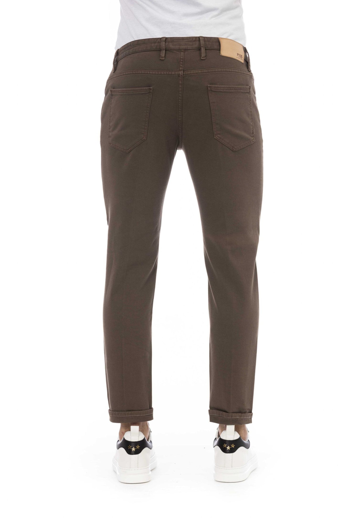 Chic Brown Stretch Jeans for Men