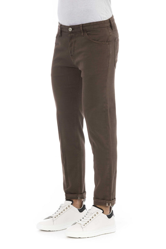 Chic Brown Stretch Jeans for Men