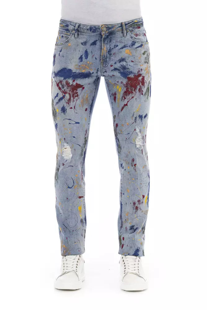 Trendsetting Skinny Splash Paint Jeans