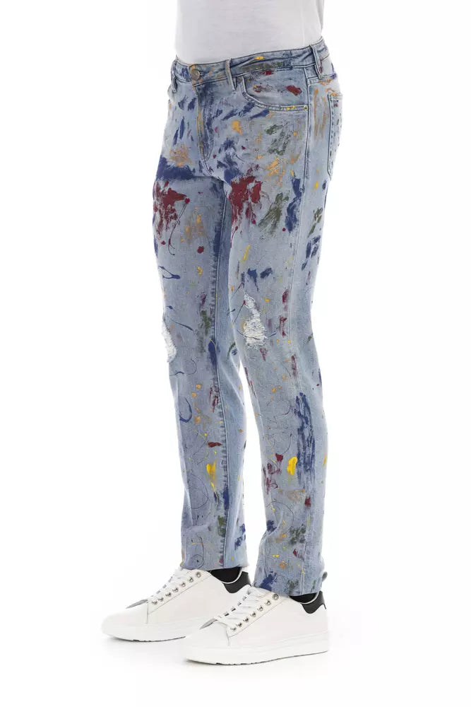 Trendsetting Skinny Splash Paint Jeans