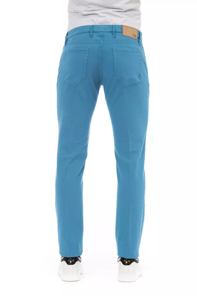 Elegant Light Blue Cotton Stretch Jeans