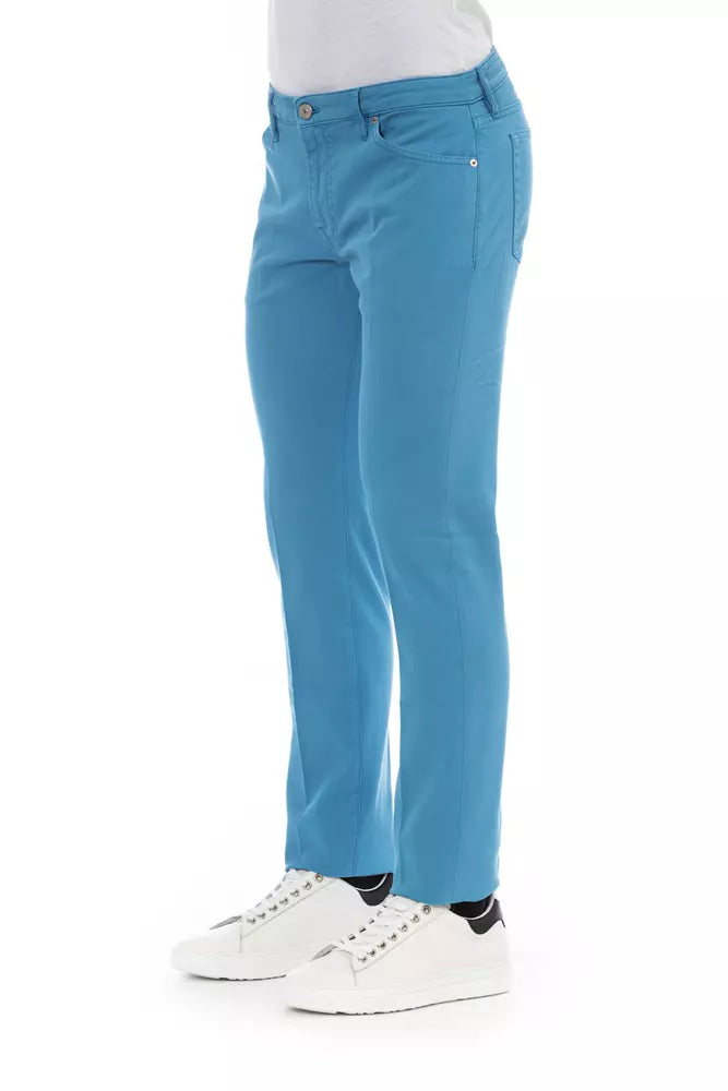 Elegant Light Blue Cotton Stretch Jeans