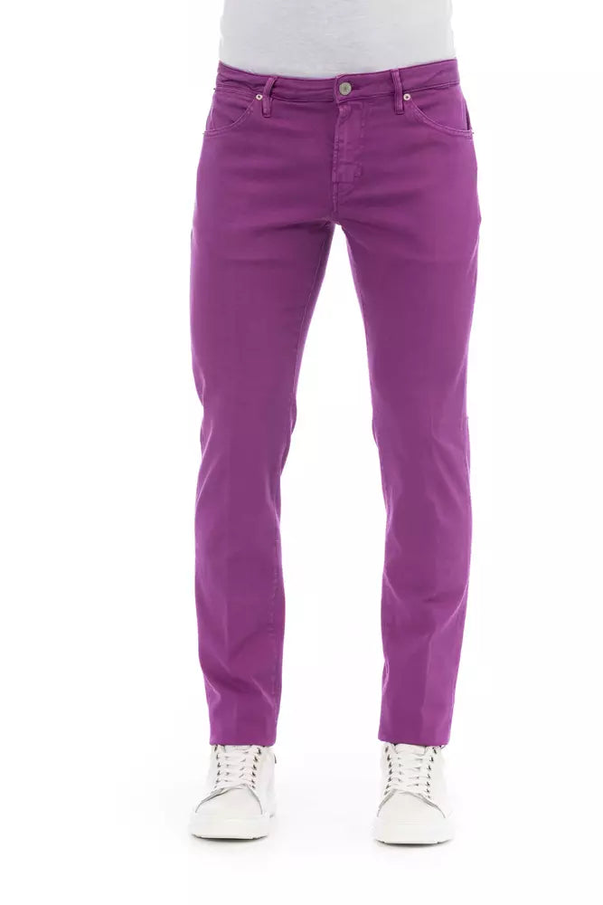 Elegant Violet Italian Designer Jeans