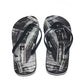 Sleek Black Logo Flip Flops for Men
