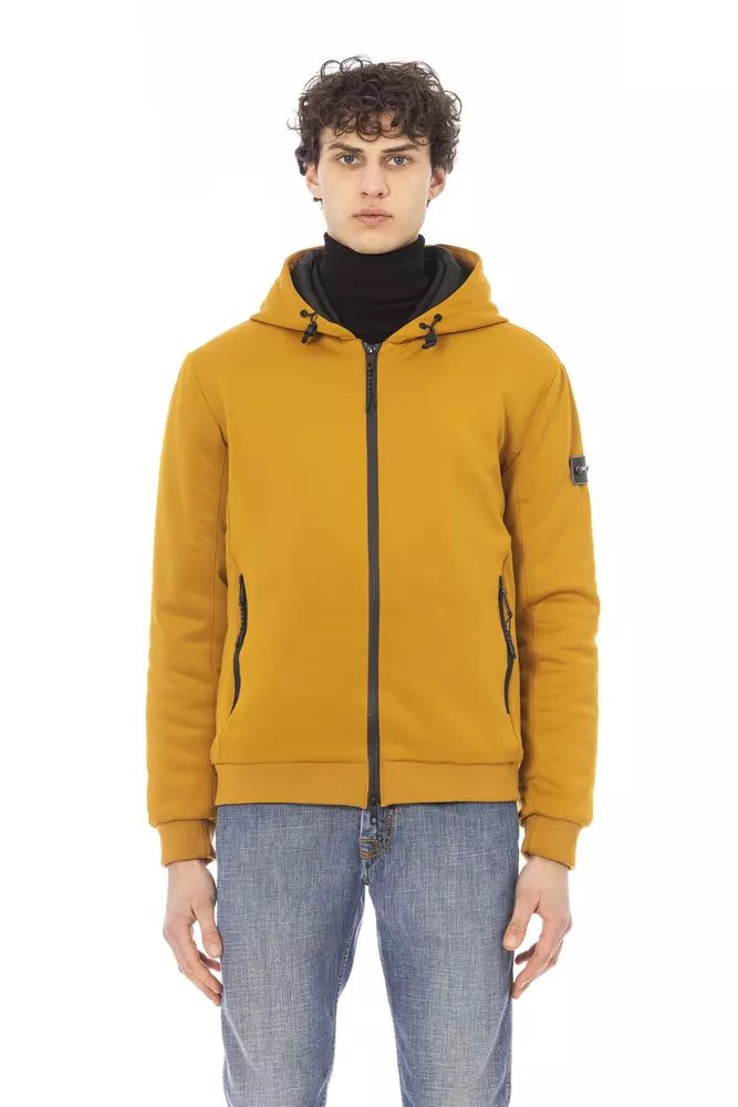 Elegant Yellow Short Hooded Jacket