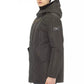 Sleek Green Long Jacket with Monogram Detail