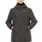 Sleek Green Long Jacket with Monogram Detail