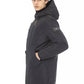 Elegant Blue Long Jacket with Monogram Detail