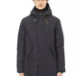 Elegant Blue Long Jacket with Monogram Detail