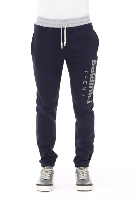 Tricolor Insert Fleece Sport Pants in Blue