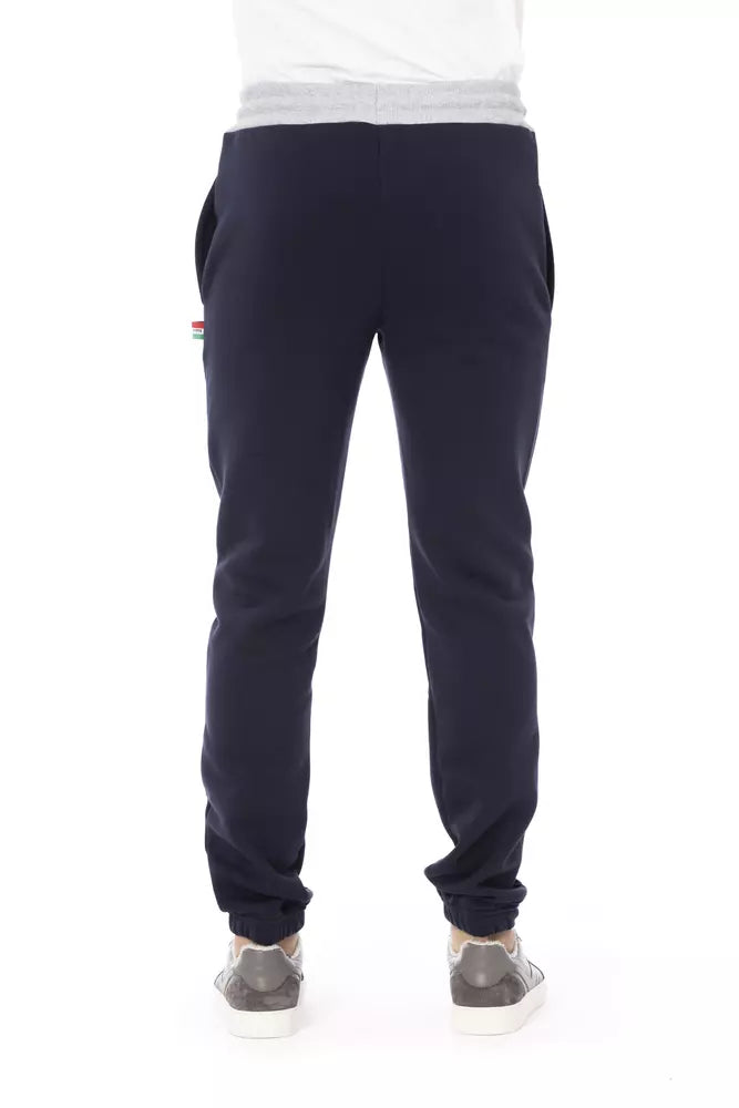 Tricolor Insert Fleece Sport Pants in Blue