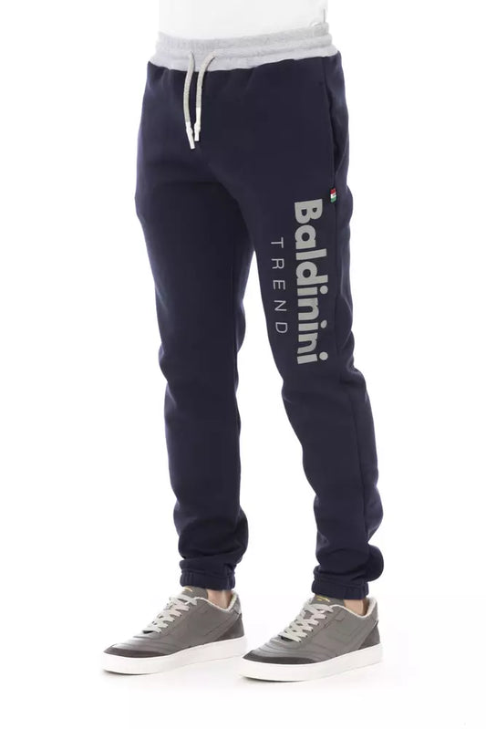 Tricolor Insert Fleece Sport Pants in Blue