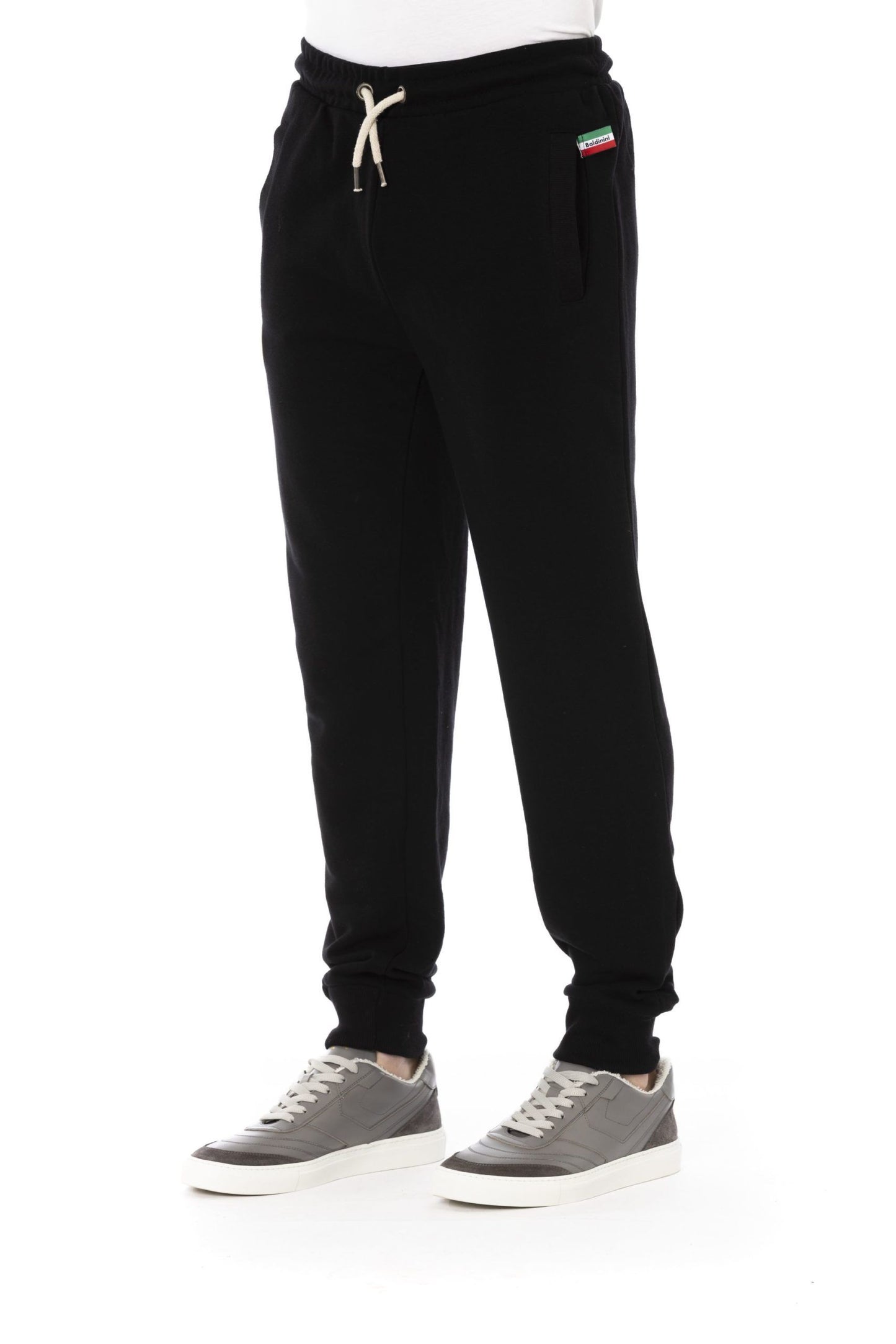 Chic Black Cotton Sport Sweatpants