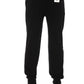 Chic Black Cotton Sport Sweatpants