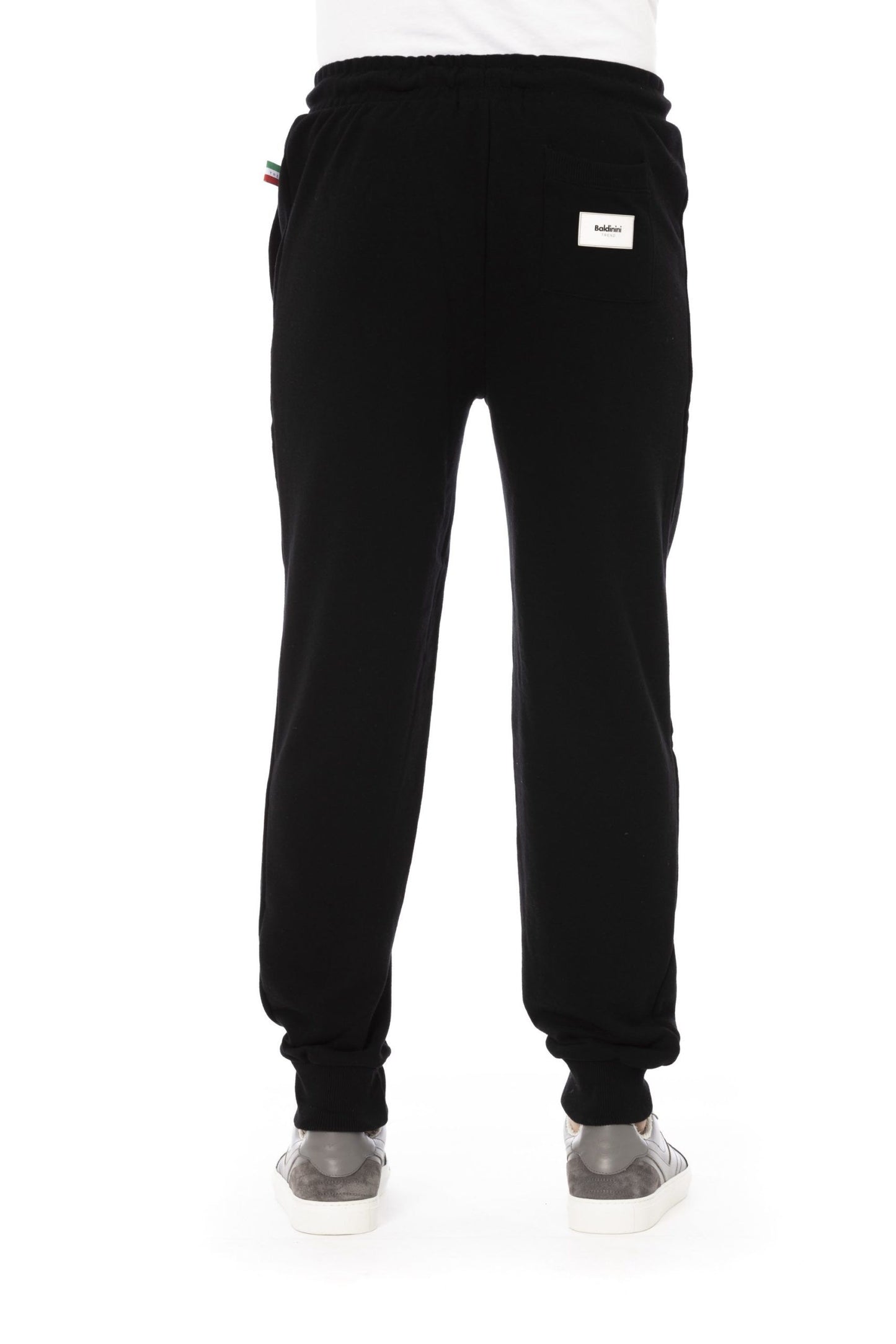 Chic Black Cotton Sport Sweatpants