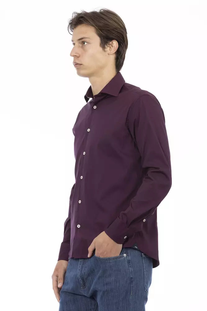 Chic Bordeaux Slim Fit Men's Shirt