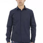 Sleek Blue Slim-Fit Designer Shirt