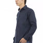 Sleek Blue Slim-Fit Designer Shirt